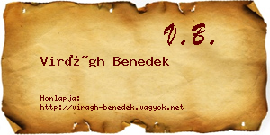 Virágh Benedek névjegykártya